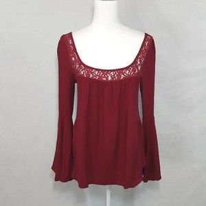 Others Follow Open Back Boho Top Small Bell Sleeve Peasant Festival Blouse